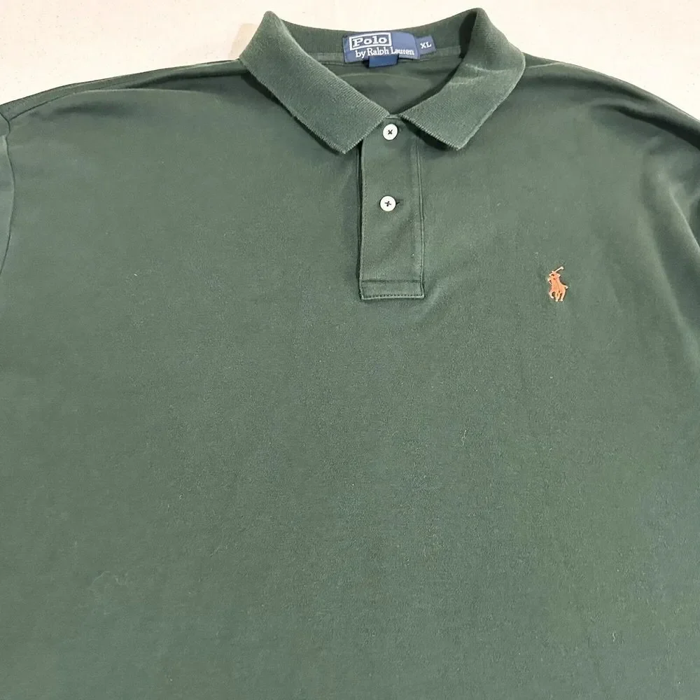 Polo Ralph Lauren Men's Size XLarge(Fits Like A 2X-Large)Shirt Green Long Sleeve